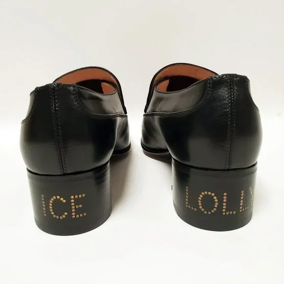 GUCCI SHOES EBAL BLACK LEATHER HORSEBIT CHAIN LOAFERS ICE LOLLY sz 39 9 US - Picture 7 of 16